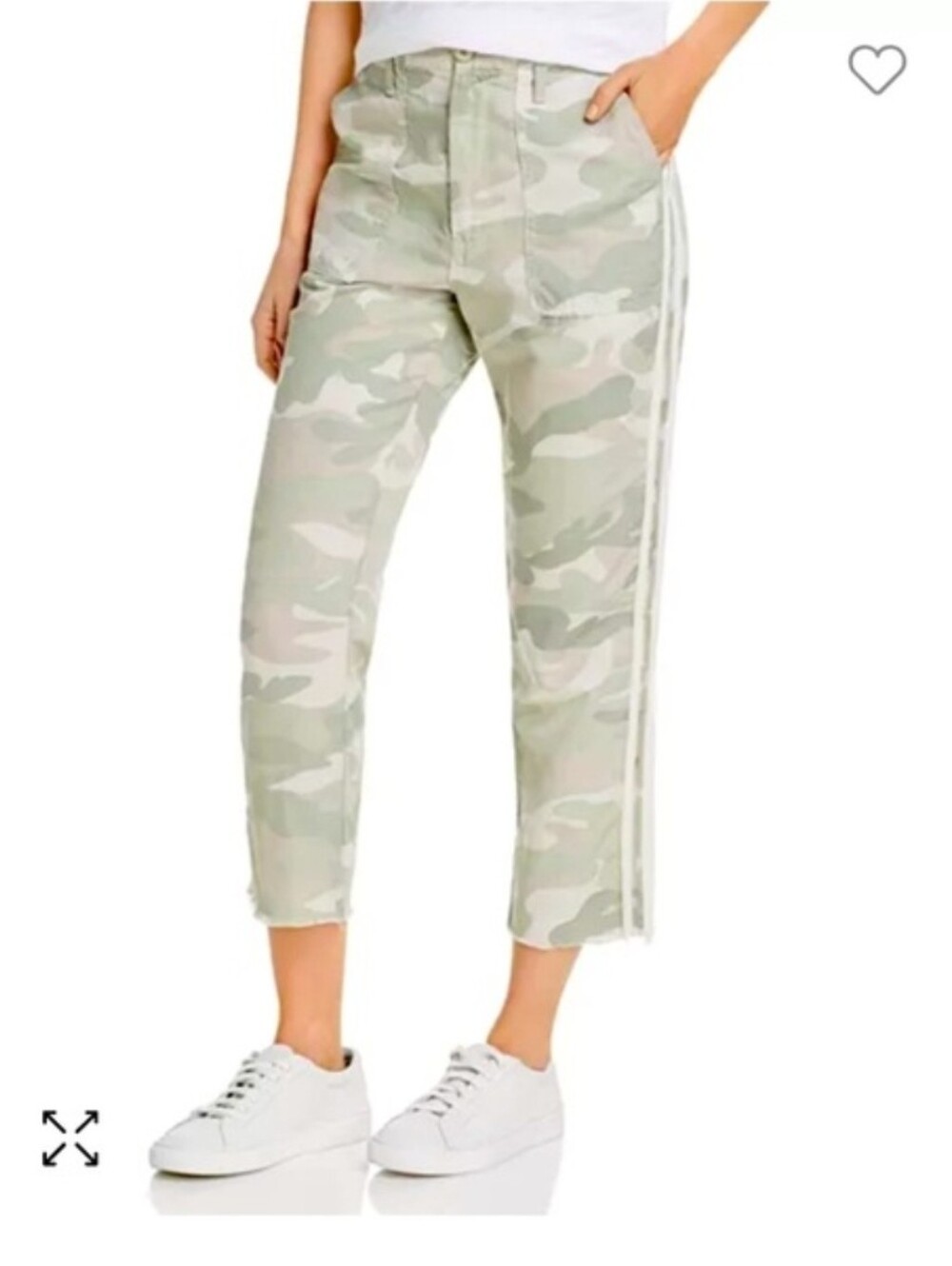MOTHER Olive & Tan Camo Trousers with White Trim